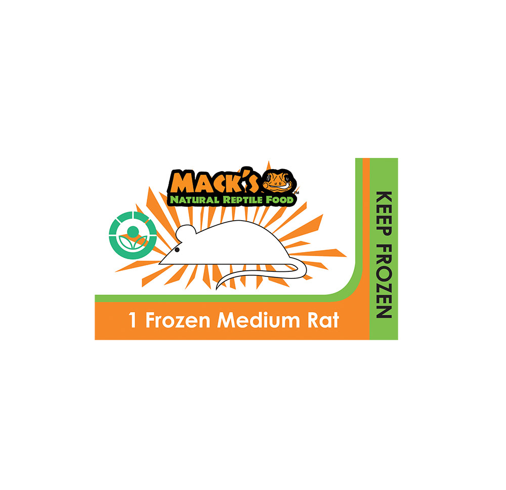 Mack's Natural Reptile Food offers these frozen medium rat singles that are individually wrapped