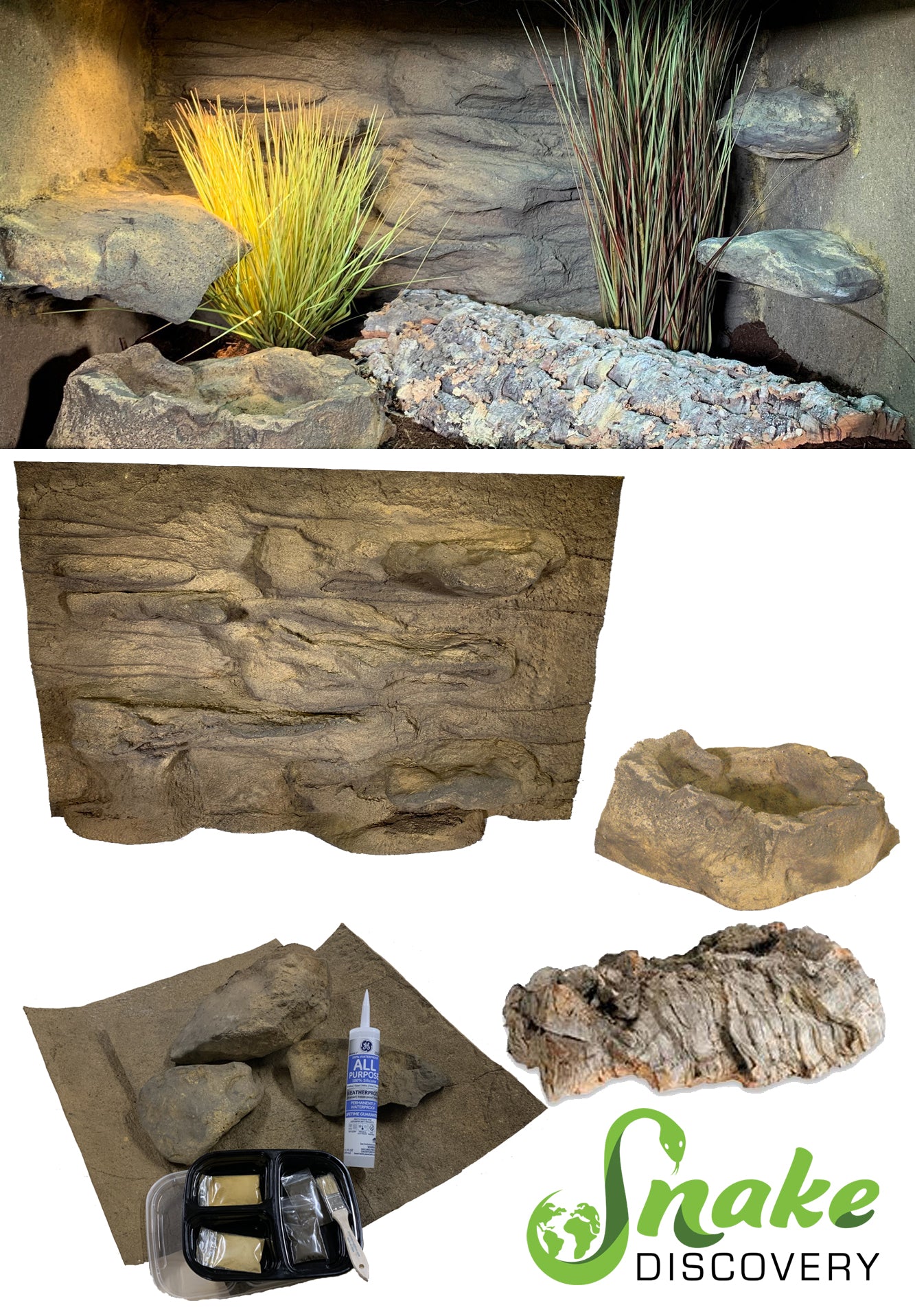 Snake Discovery – 3 Foot Reptile Décor Kit without Plants