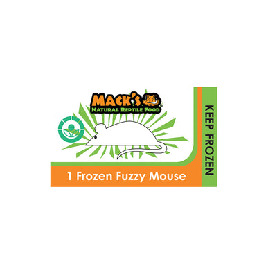 Mack's Natural Reptile Food offers these frozen Fuzzy Mice singles that are individually wrapped