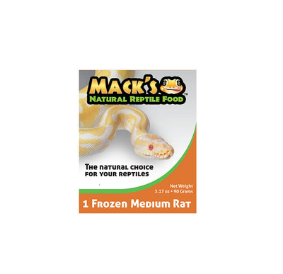 Mack's Natural Reptile Food offers these frozen medium rat in a box of 1 and are individually wrapped