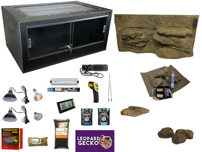 Complete Leopard Gecko Kit with Evolution 3 Enclosure with Décor Kit
