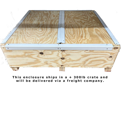 This enclosure ships in a crate